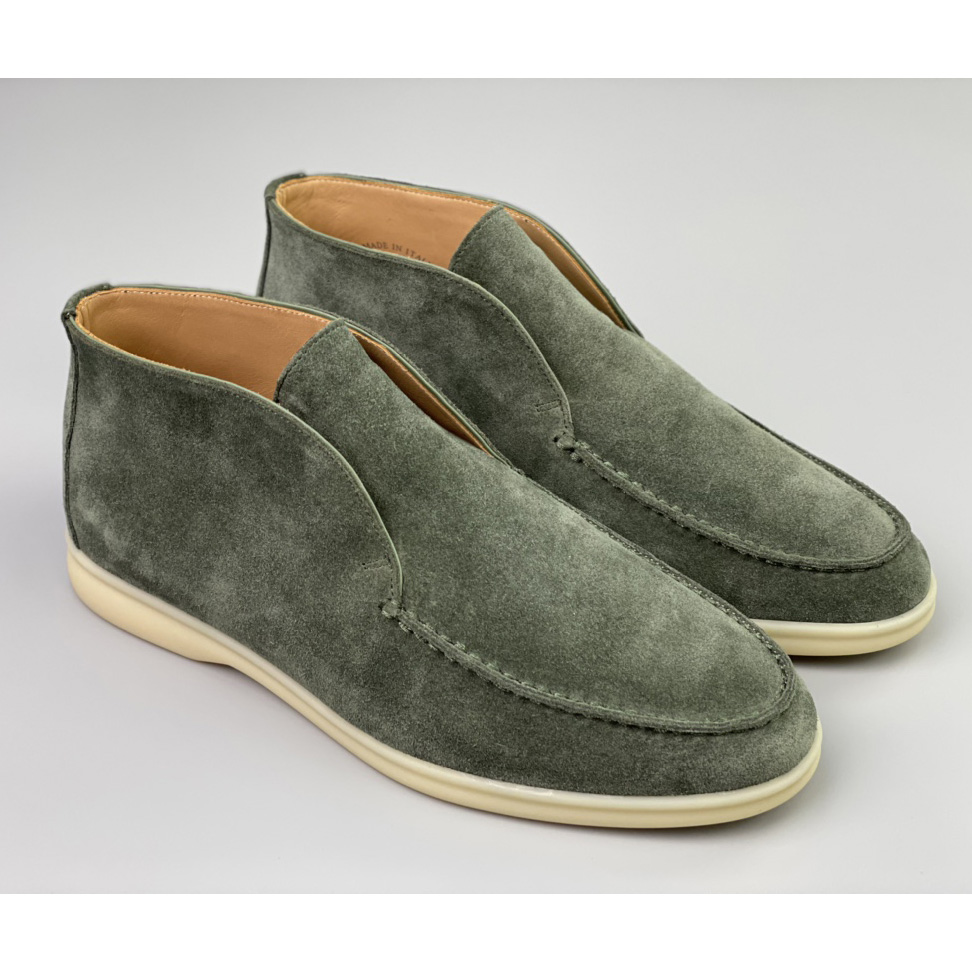 Loro Piana White Sole Summer Walk Loafers In Caviar - PerfectKickZ