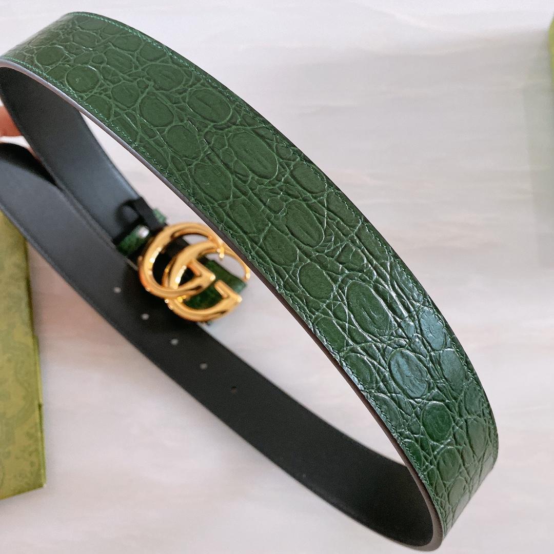 Gucci GG Marmont Caiman belt With Shiny Buckle - PerfectKickZ