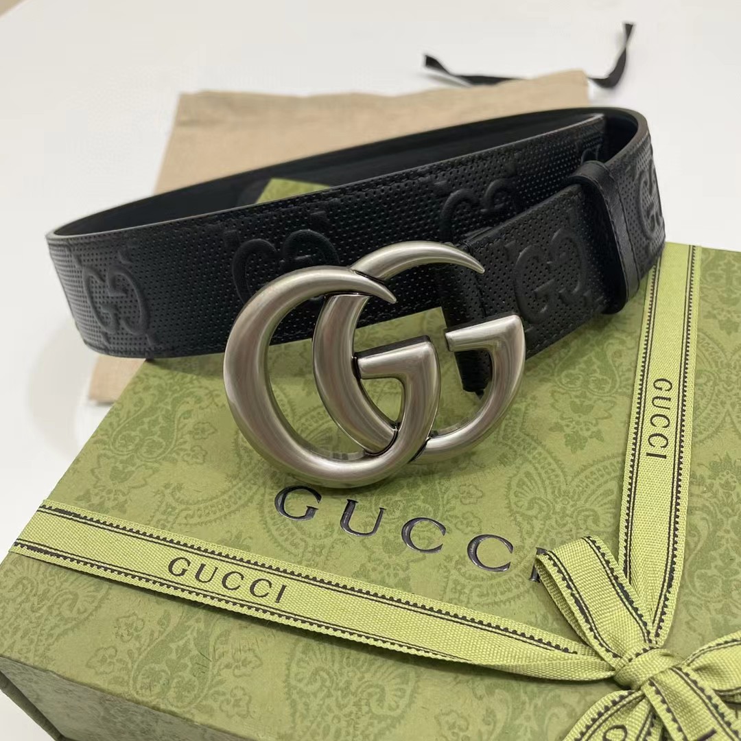 Gucci Leather Belt With Maxi GG - PerfectKickZ
