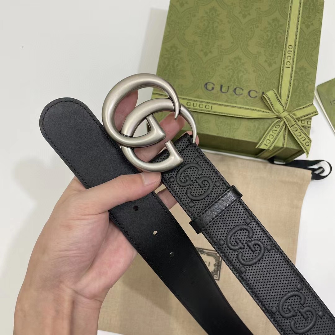 Gucci Leather Belt With Maxi GG - PerfectKickZ