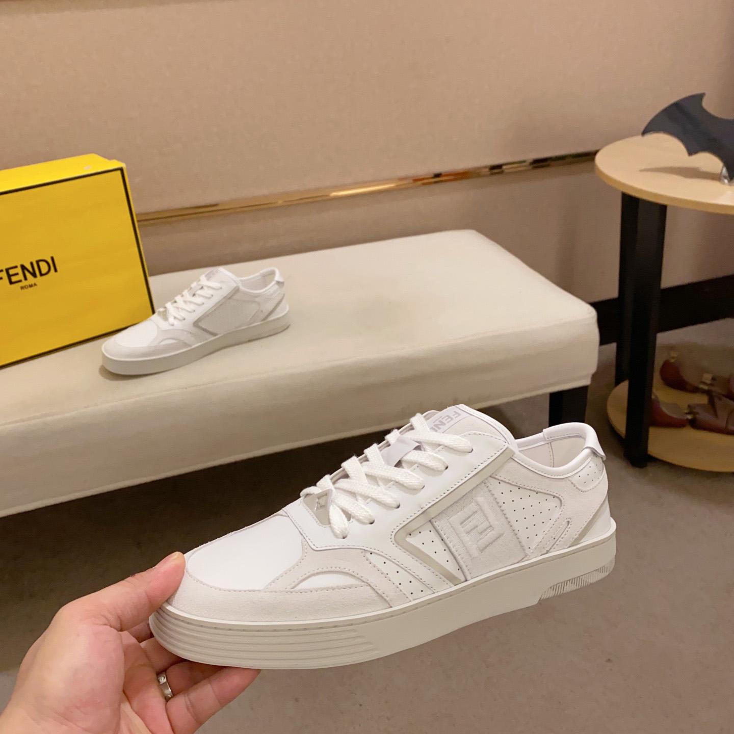 Fendi Step White Leather Low-tops Sneakers - PerfectKickZ
