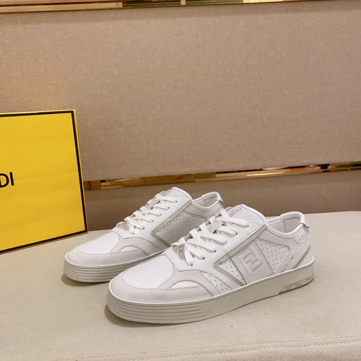 Fendi Step White Leather Low-tops Sneakers - PerfectKickZ