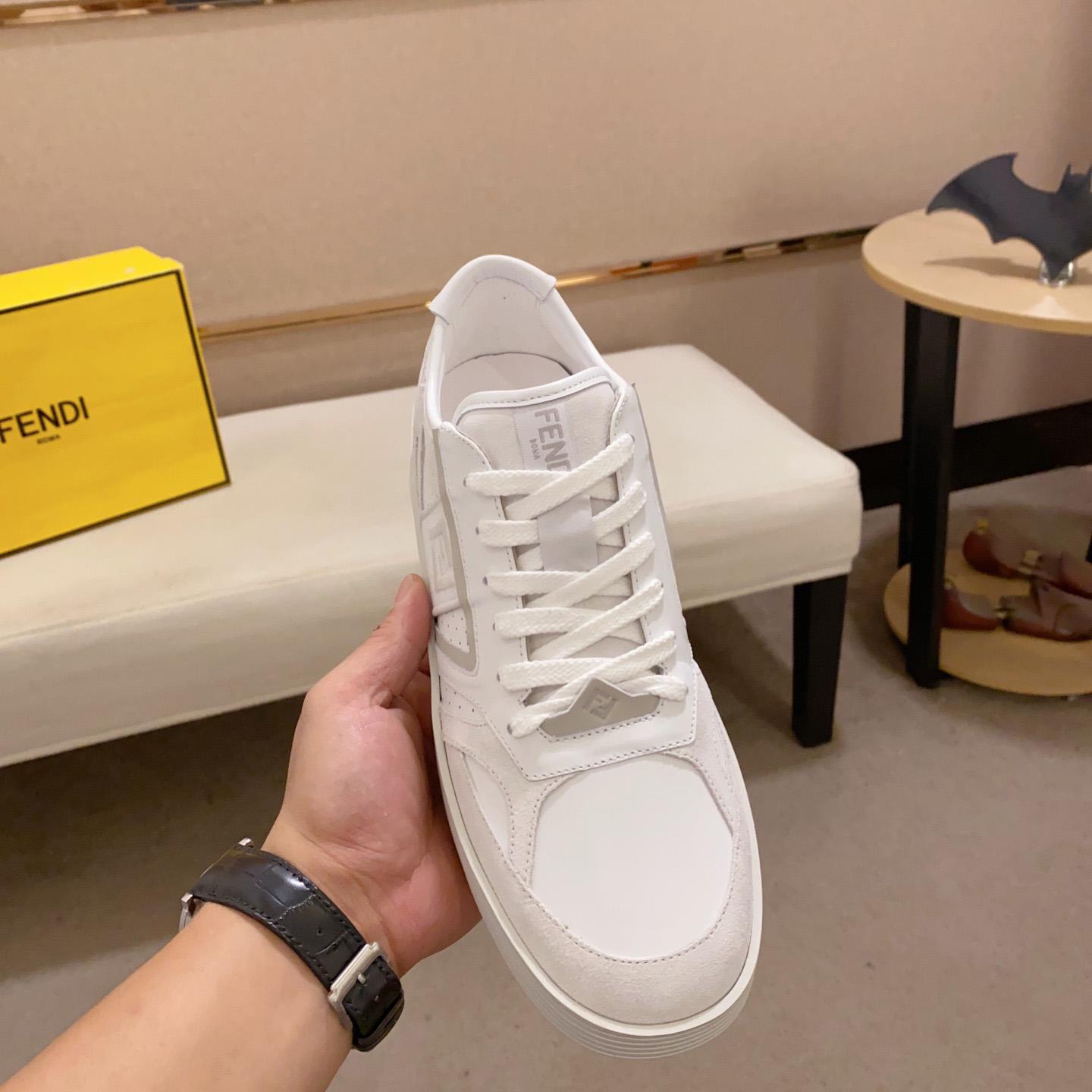 Fendi Step White Leather Low-tops Sneakers - PerfectKickZ