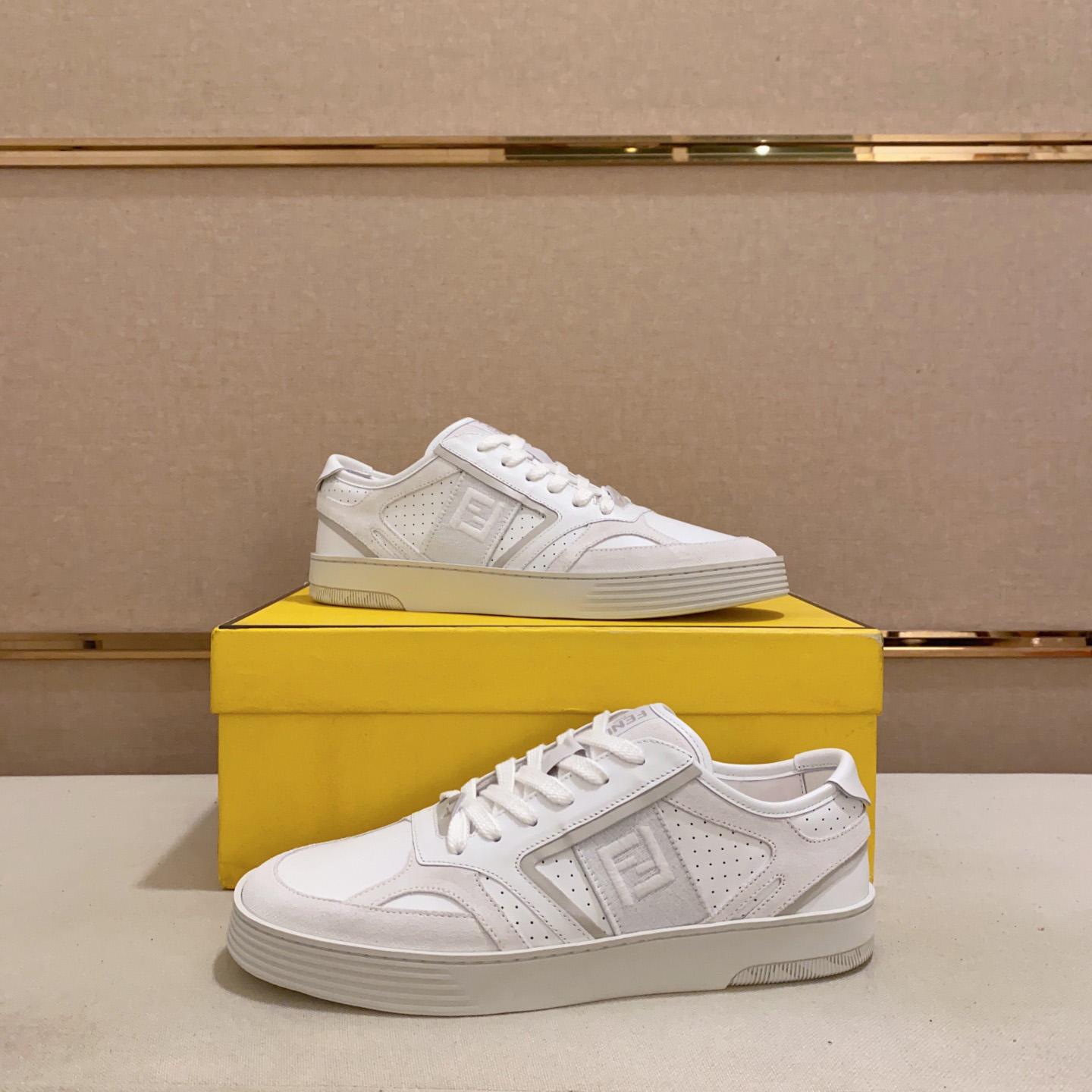 Fendi Step White Leather Low-tops Sneakers - PerfectKickZ