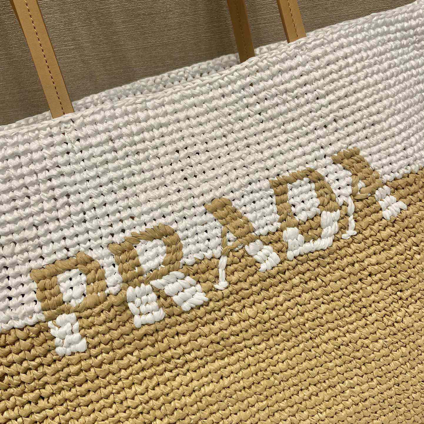 Prada Raffia And Leather Tote Bag - PerfectKickZ