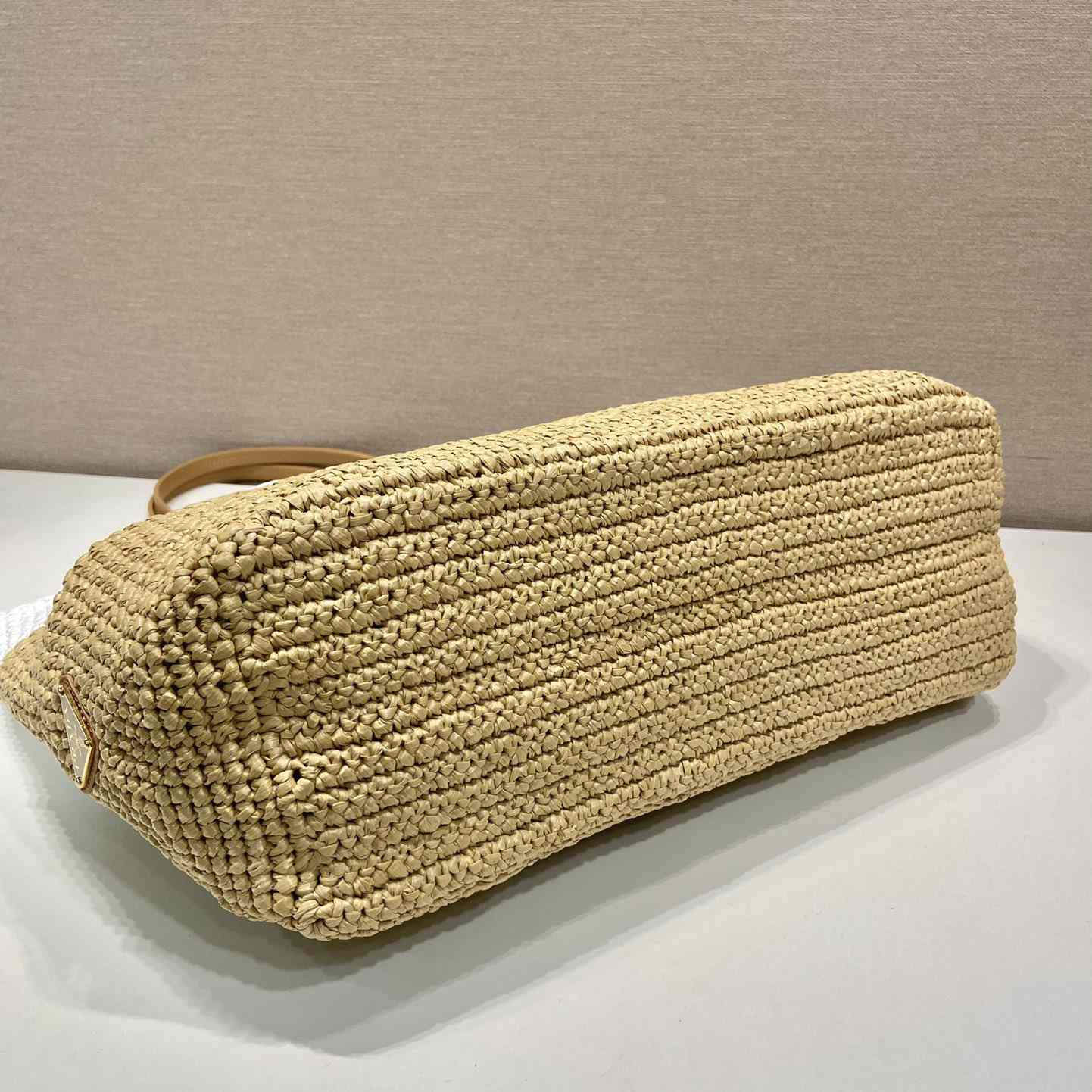Prada Raffia And Leather Tote Bag - PerfectKickZ