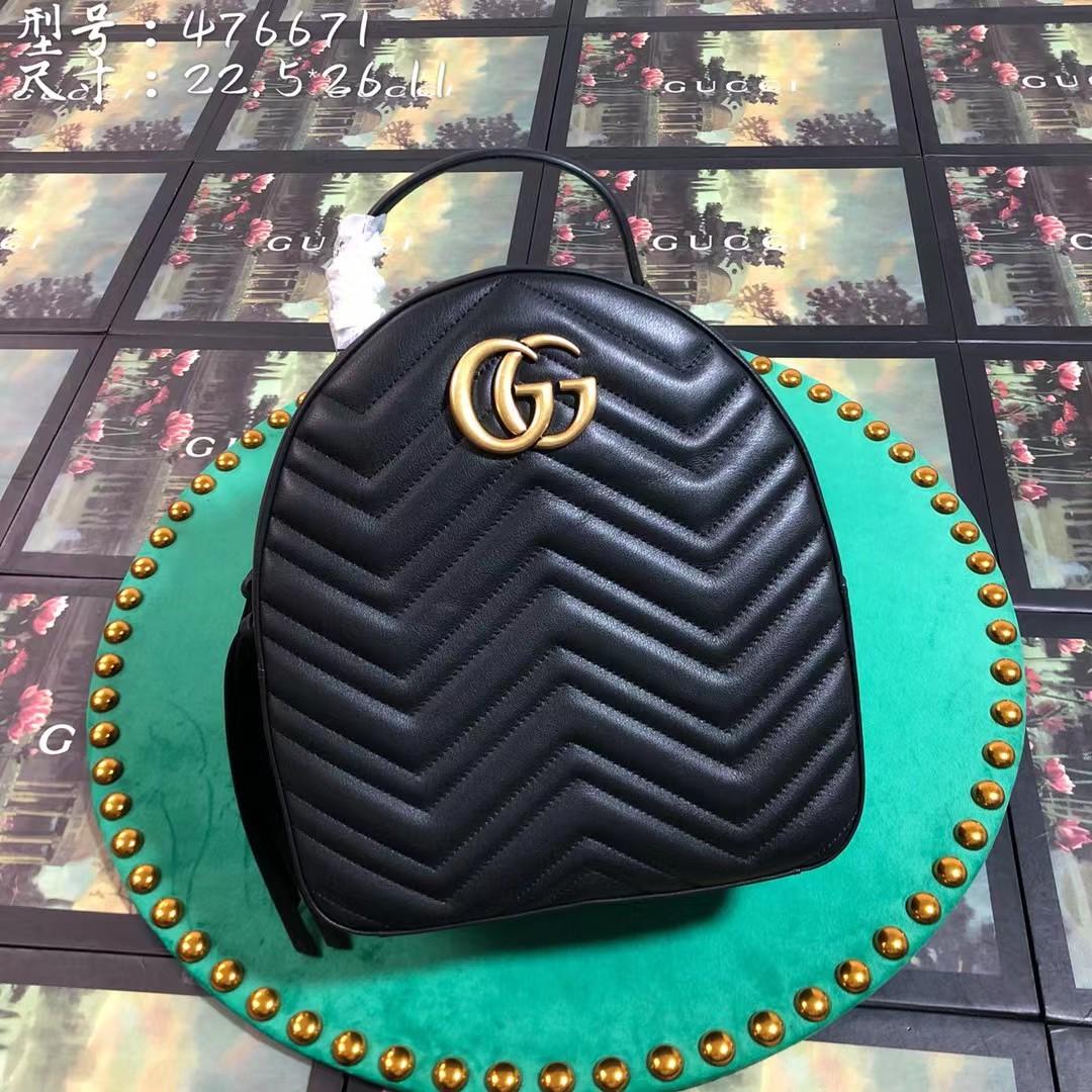 Gucci GG Marmont Leather Backpack (22-5-26cm)   476671 - PerfectKickZ