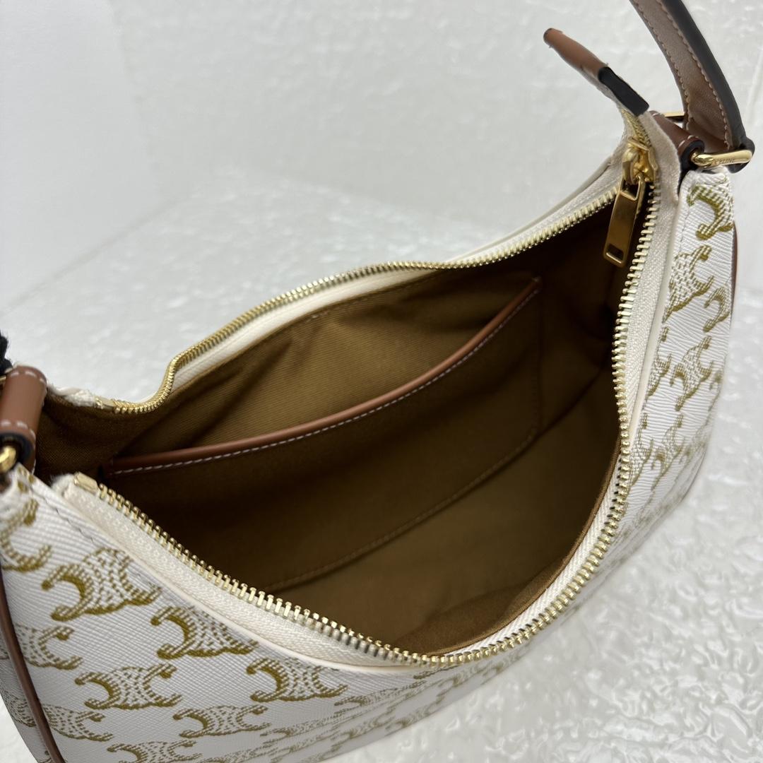 Celine Ava Triomphe Soft Bag In Triomphe Canvas And Calfskin - 