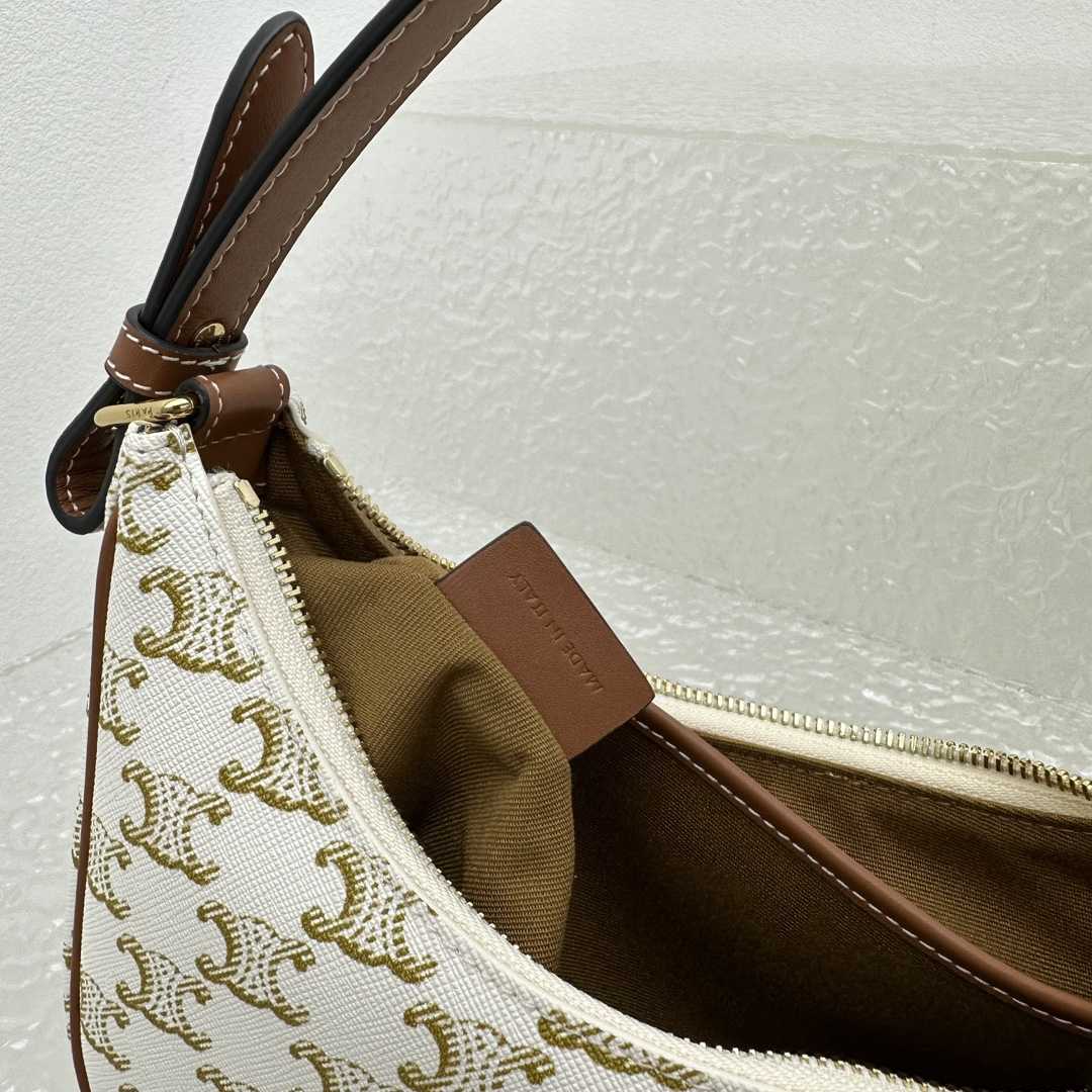Celine Ava Triomphe Soft Bag In Triomphe Canvas And Calfskin - 