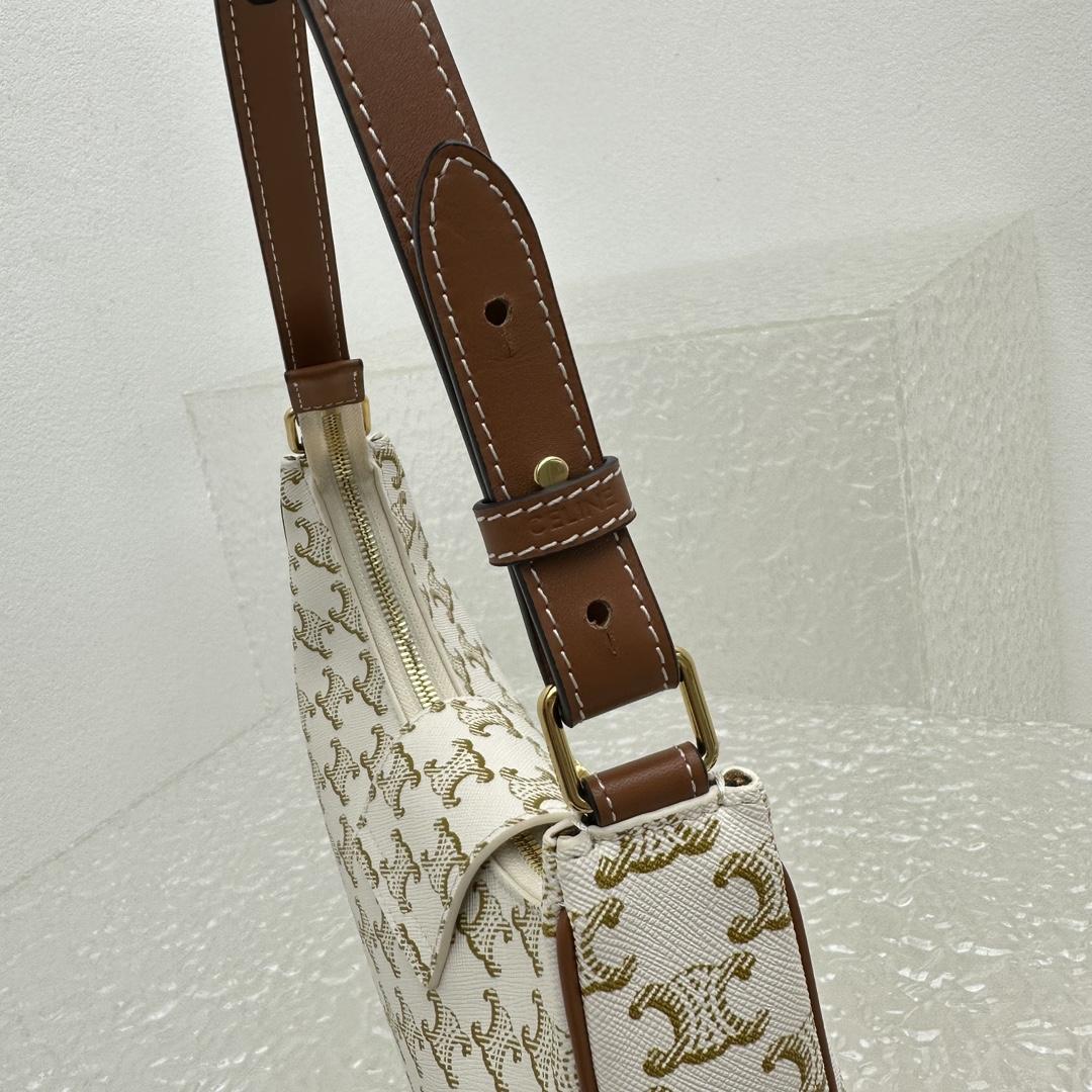 Celine Ava Triomphe Soft Bag In Triomphe Canvas And Calfskin - 
