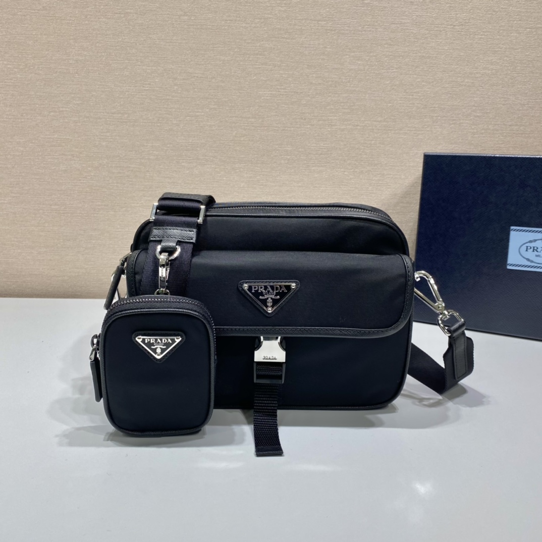 Prada Re-Nylon Saffiano Leather Shoulder Bag ( 22-16-5cm) - PerfectKickZ