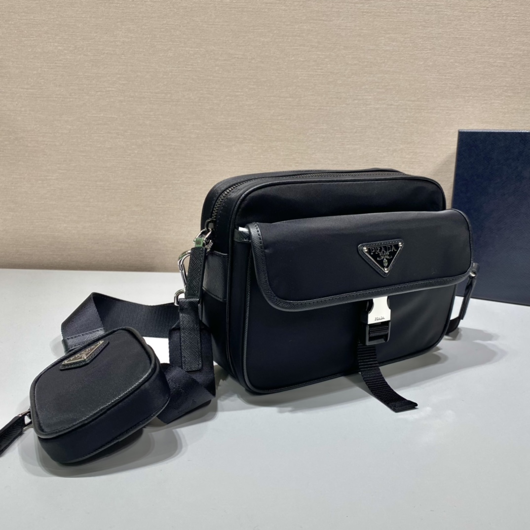 Prada Re-Nylon Saffiano Leather Shoulder Bag ( 22-16-5cm) - PerfectKickZ