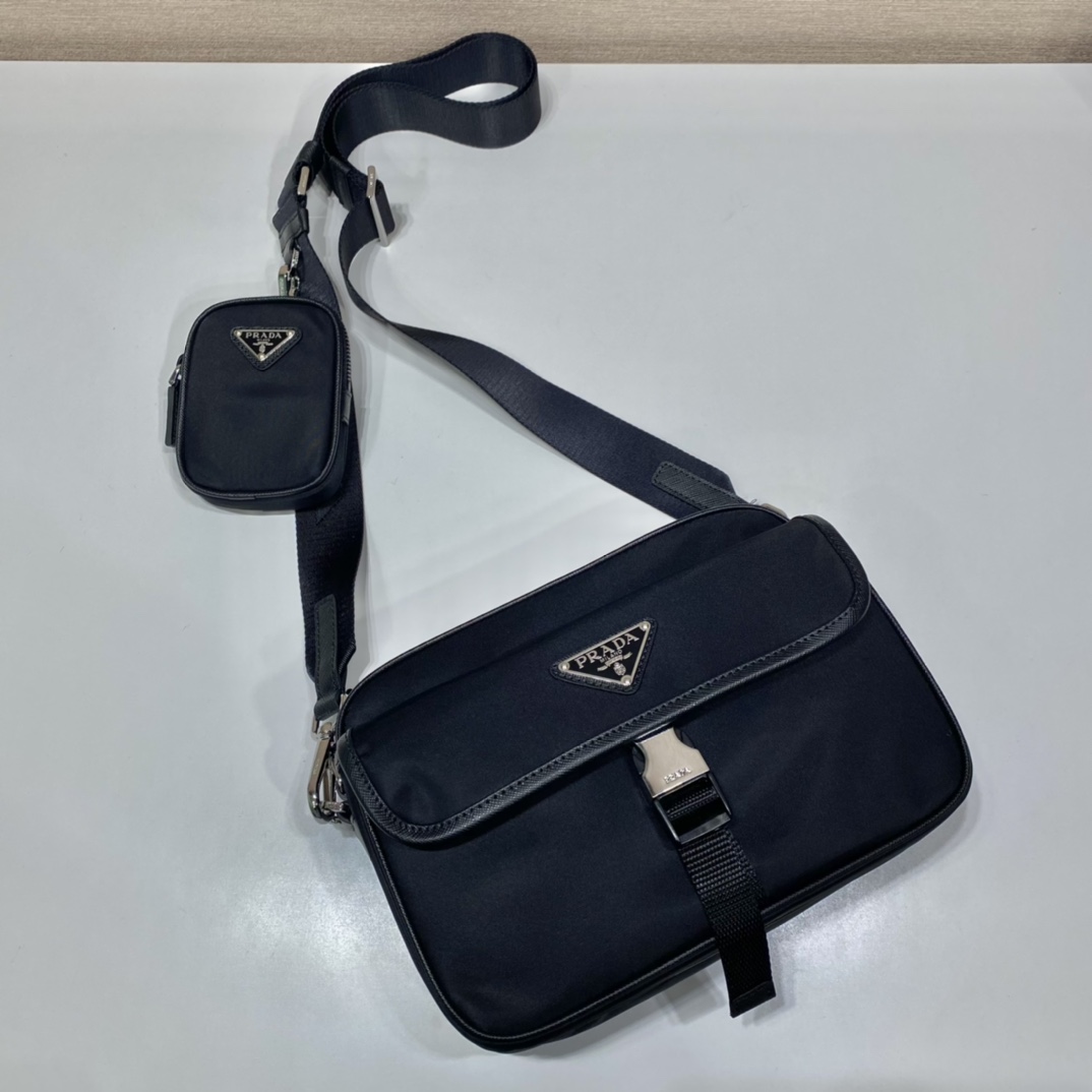 Prada Re-Nylon Saffiano Leather Shoulder Bag ( 22-16-5cm) - PerfectKickZ