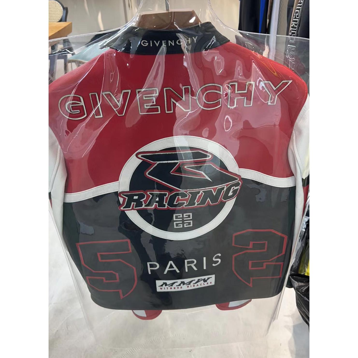Givenchy Men's Red 4g Motif Biker Jacket - PerfectKickZ