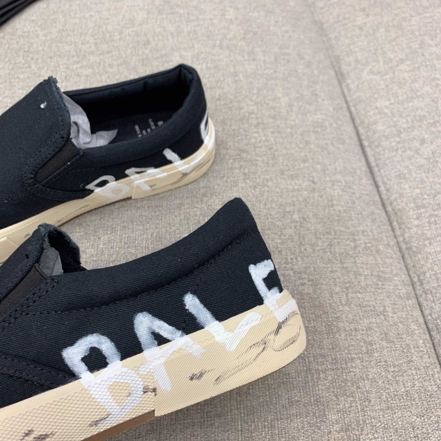 Balenciaga Paris Slip On Graffiti Sneaker In Black - PerfectKickZ