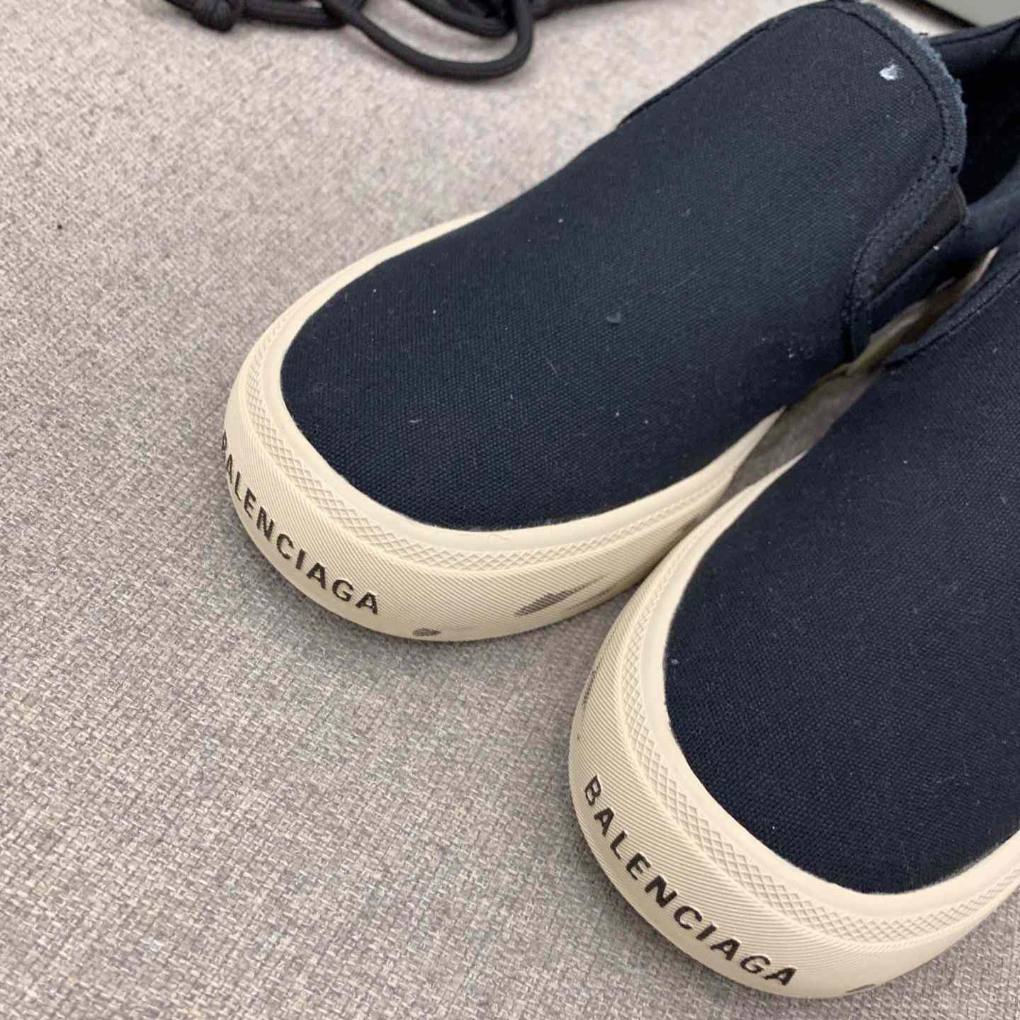 Balenciaga Paris Slip On Graffiti Sneaker In Black - PerfectKickZ