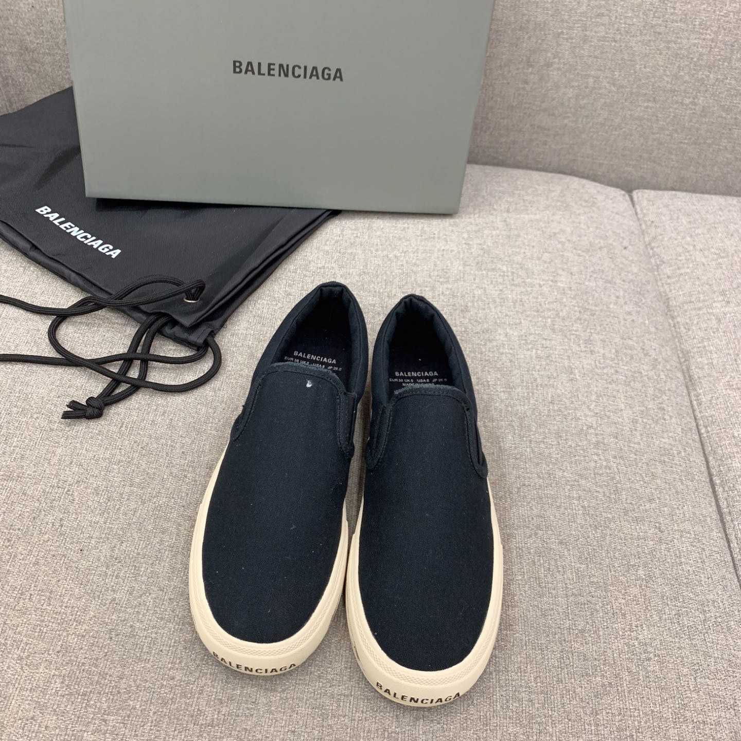 Balenciaga Paris Slip On Graffiti Sneaker In Black - PerfectKickZ