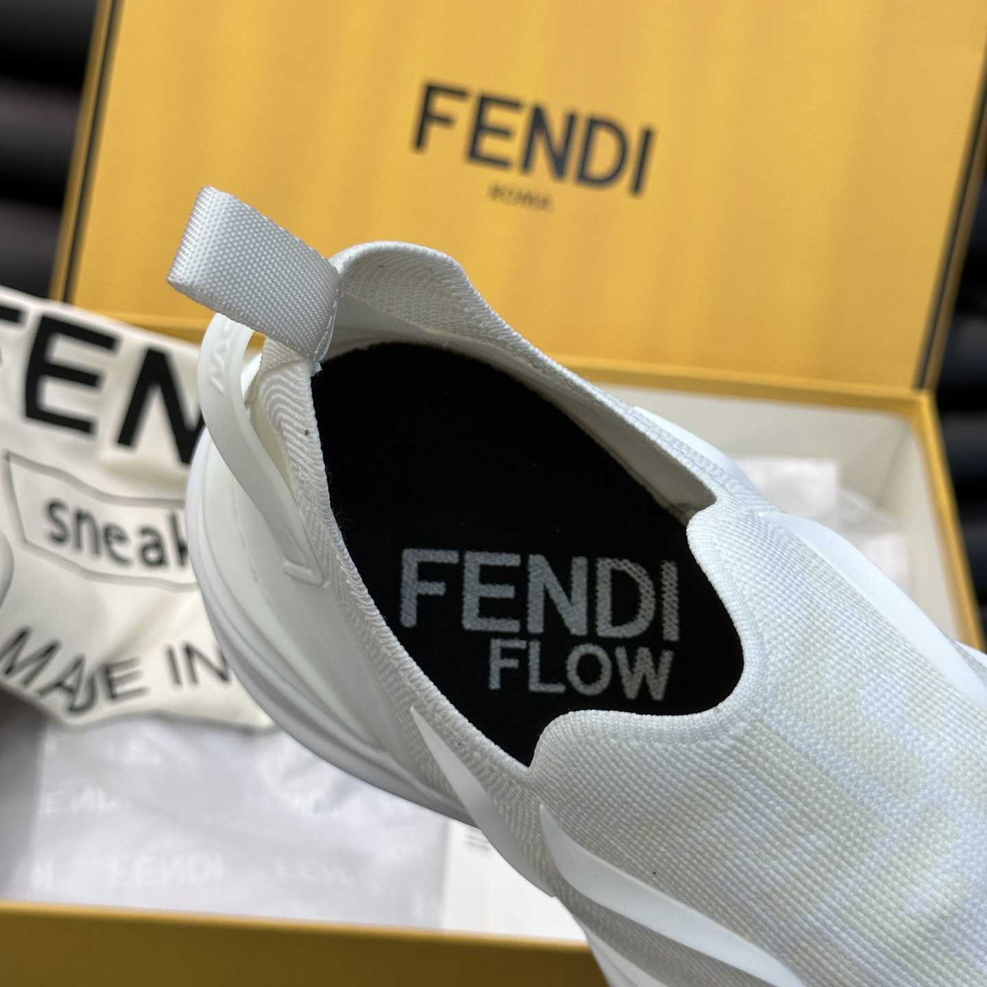 Fendi Flow White Mesh Running Sneakers - PerfectKickZ