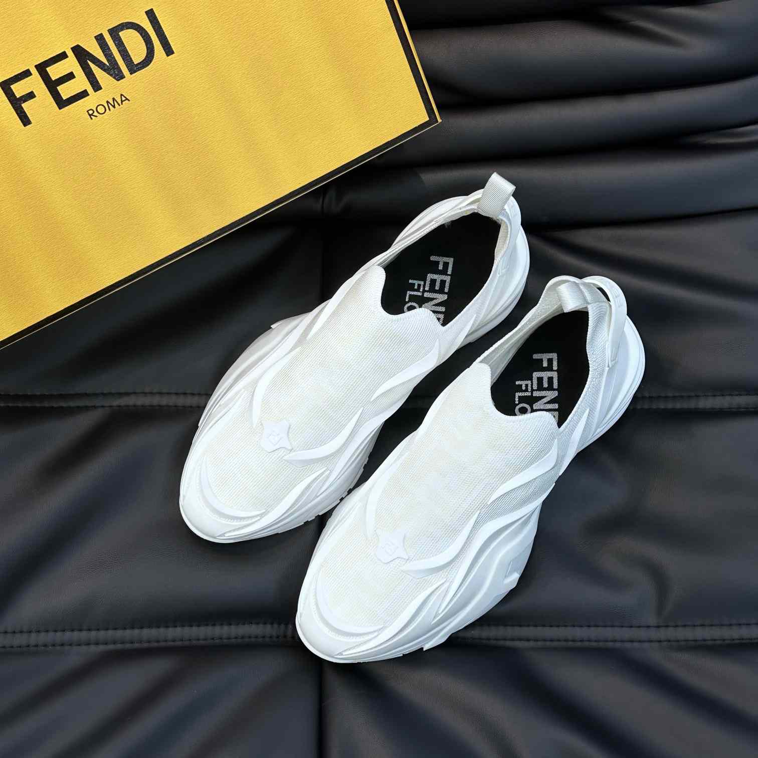 Fendi Flow White Mesh Running Sneakers - PerfectKickZ