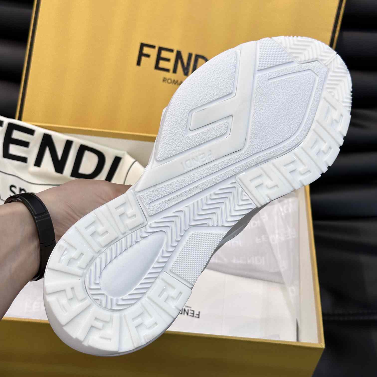 Fendi Flow White Mesh Running Sneakers - PerfectKickZ