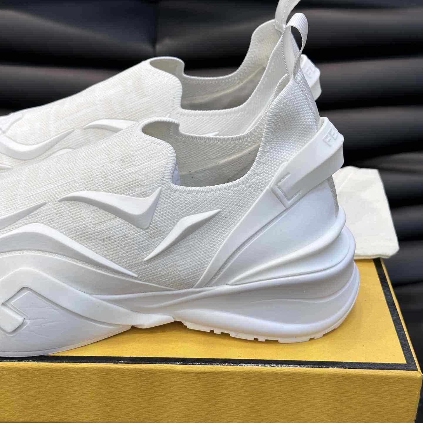 Fendi Flow White Mesh Running Sneakers - PerfectKickZ