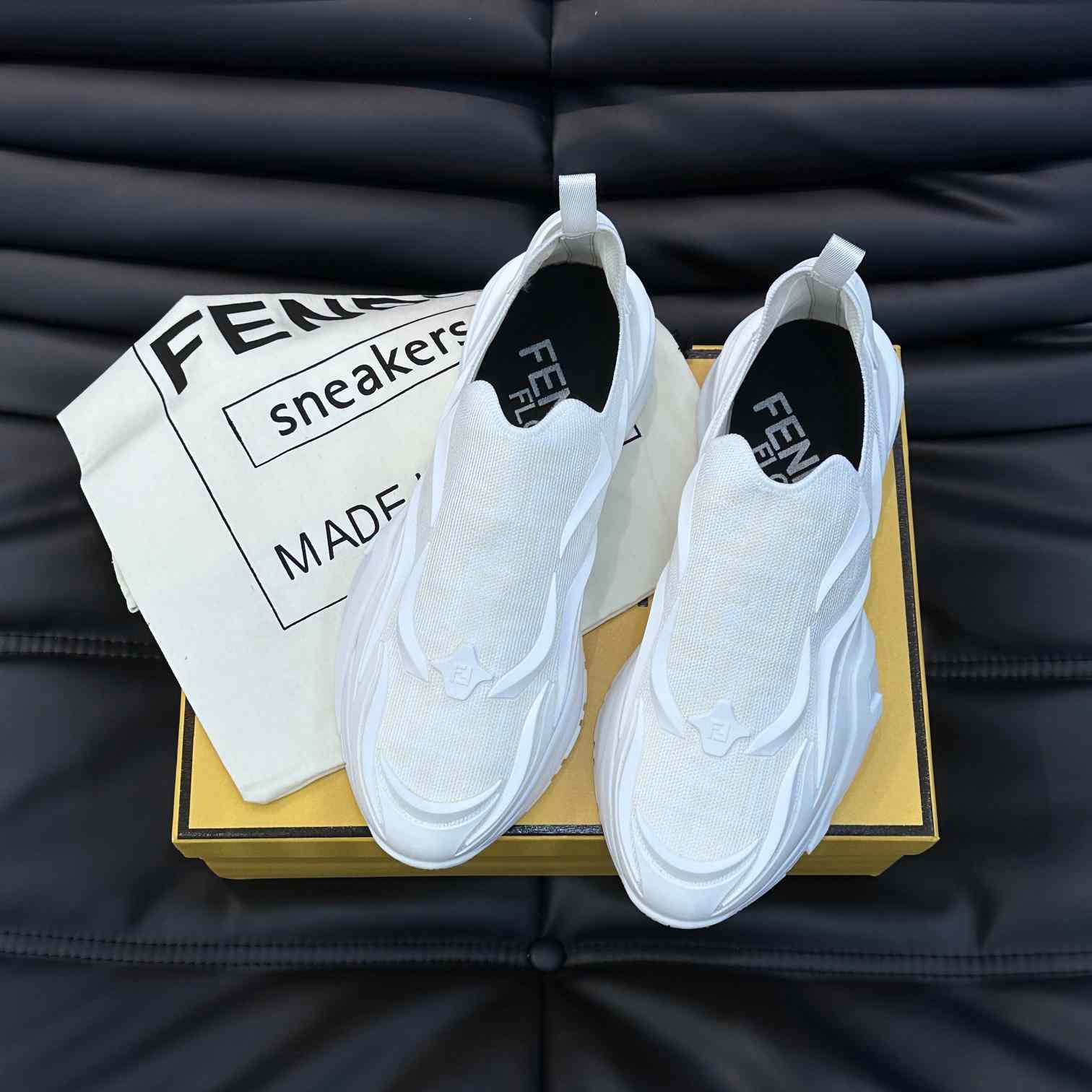 Fendi Flow White Mesh Running Sneakers - PerfectKickZ