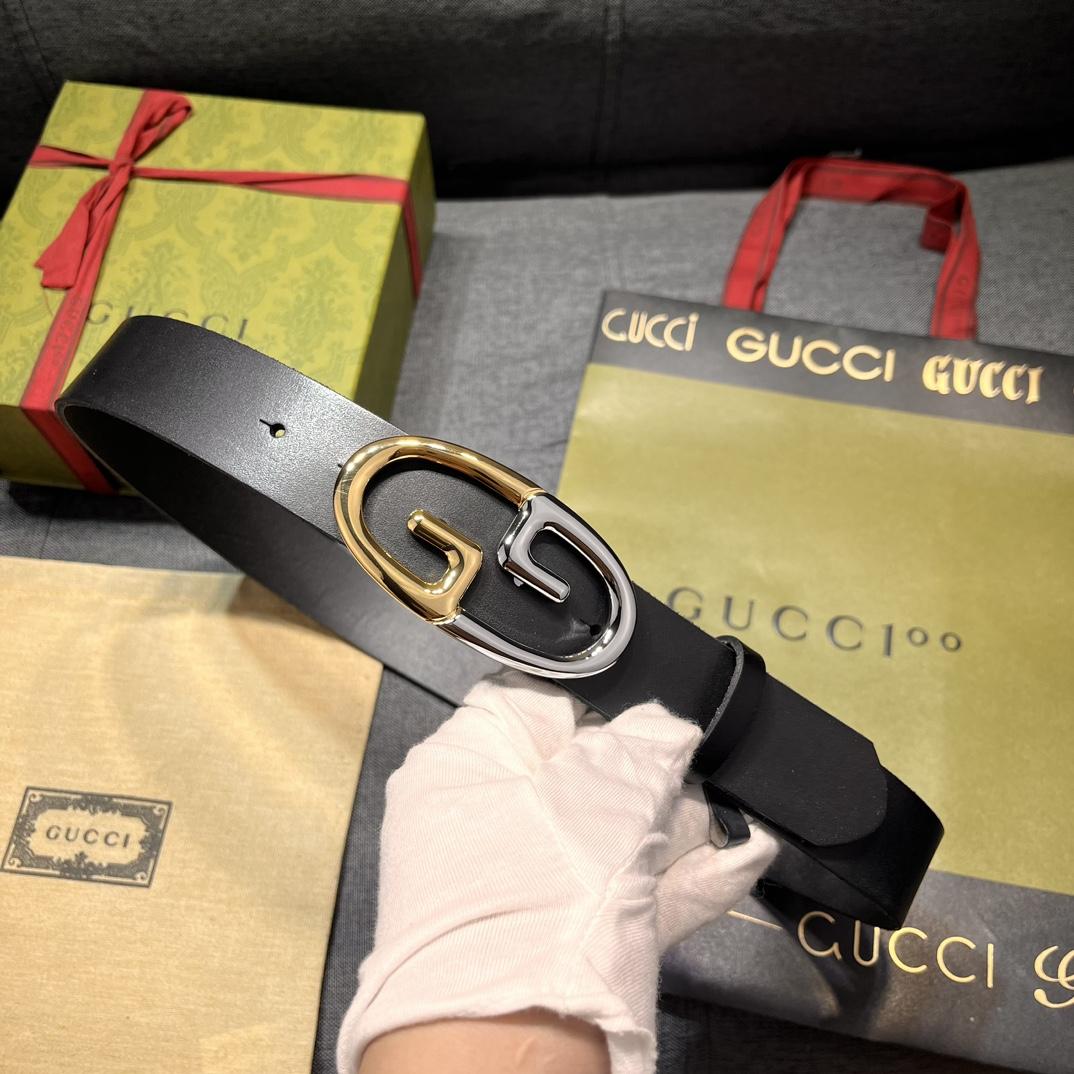 Gucci Belt With Two-toned Metal Buckle - PerfectKickZ