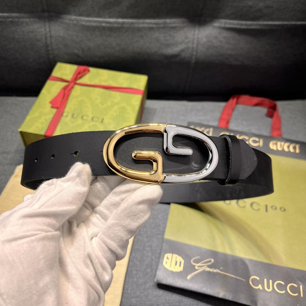 Gucci Belt With Two-toned Metal Buckle - PerfectKickZ