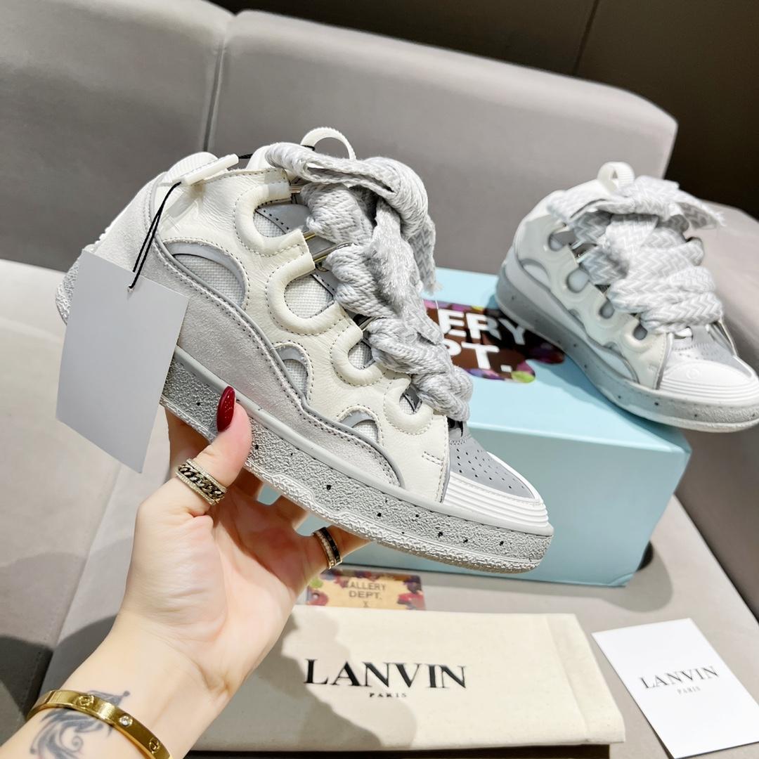 Lanvin Curb Leather Sneakers - PerfectKickZ