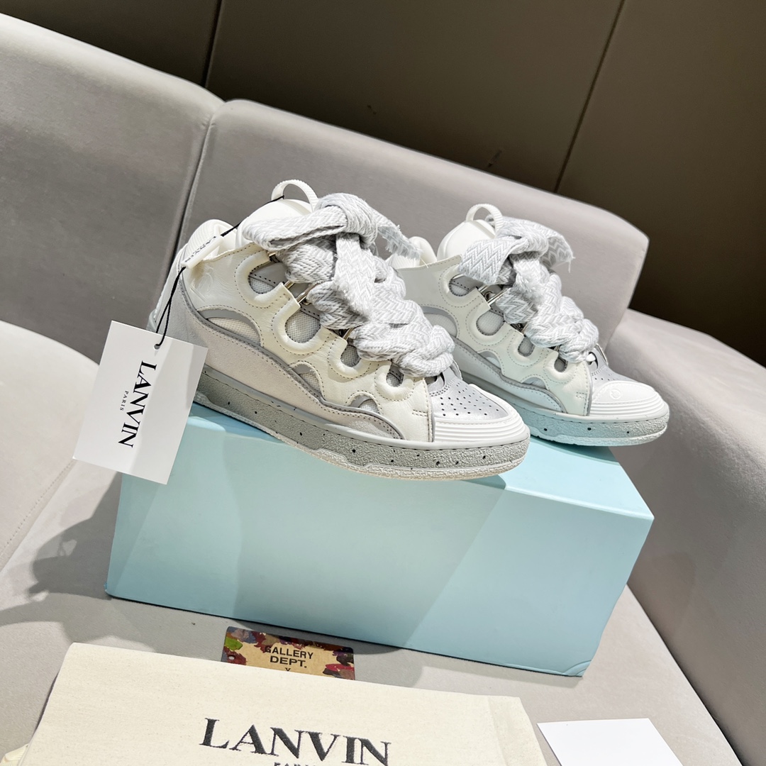 Lanvin Curb Leather Sneakers - PerfectKickZ