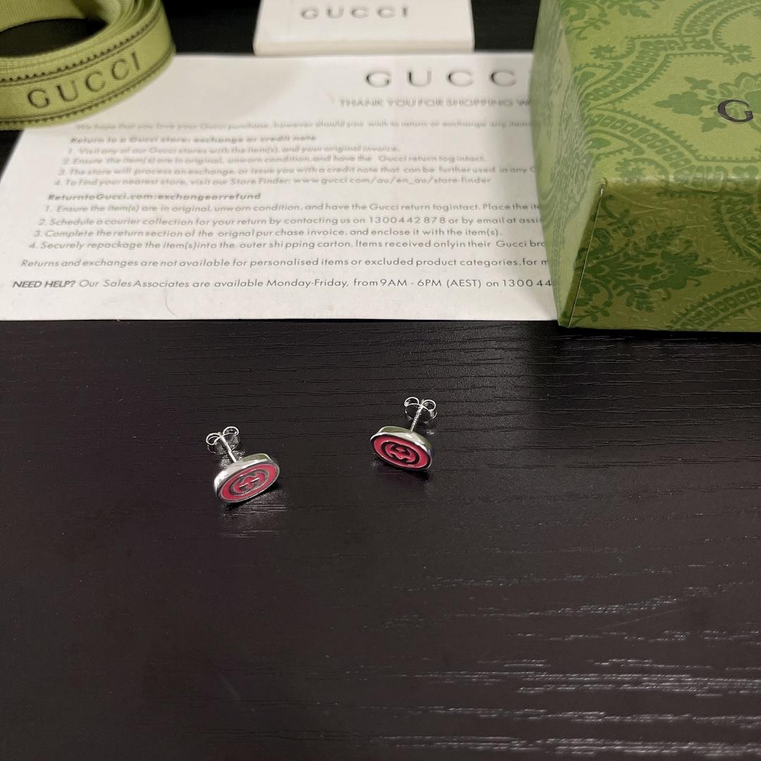 Gucci Interlocking G Enamel Earrings - PerfectKickZ