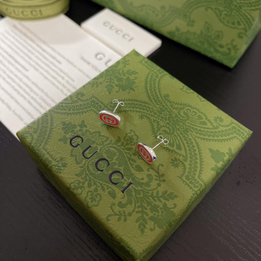 Gucci Interlocking G Enamel Earrings - PerfectKickZ