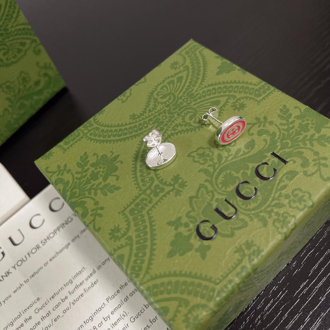 Gucci Interlocking G Enamel Earrings - PerfectKickZ