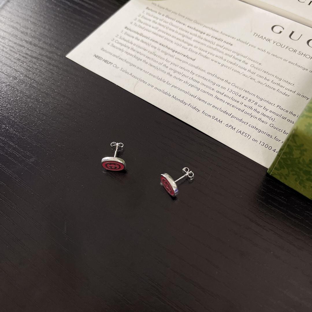 Gucci Interlocking G Enamel Earrings - PerfectKickZ