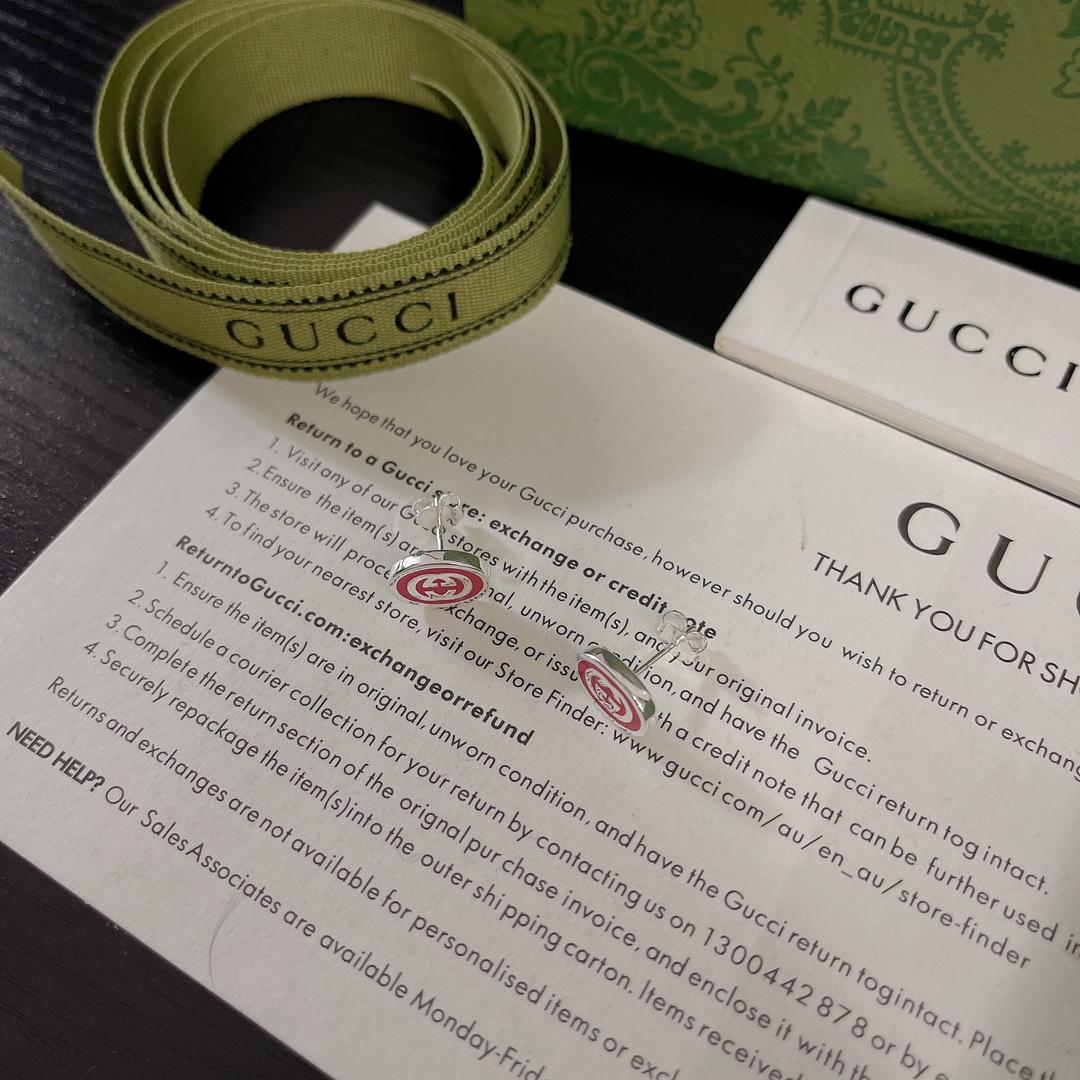 Gucci Interlocking G Enamel Earrings - PerfectKickZ