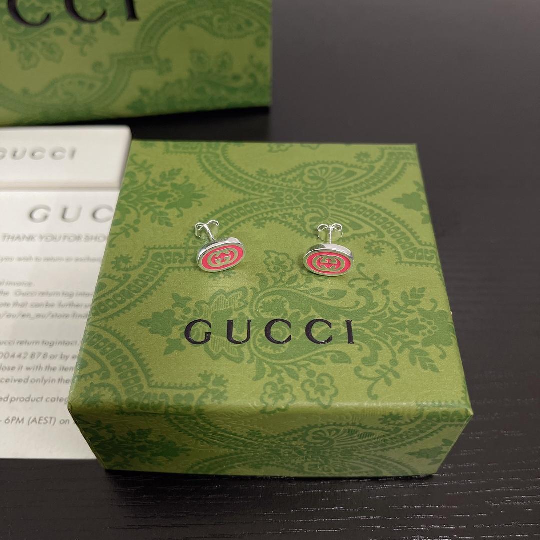 Gucci Interlocking G Enamel Earrings - PerfectKickZ