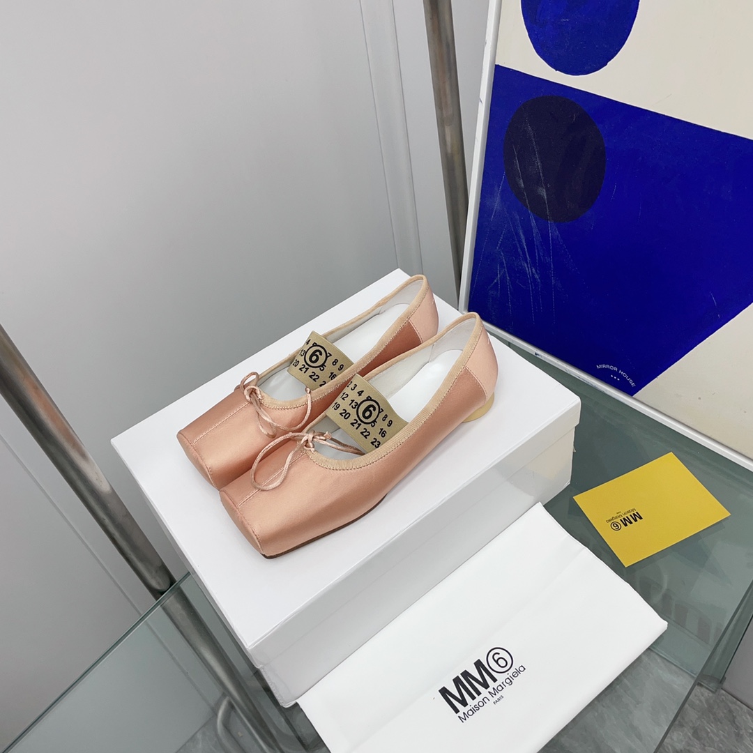 Maison Margiela MM6 Logo-strap Ballerina Shoes - PerfectKickZ