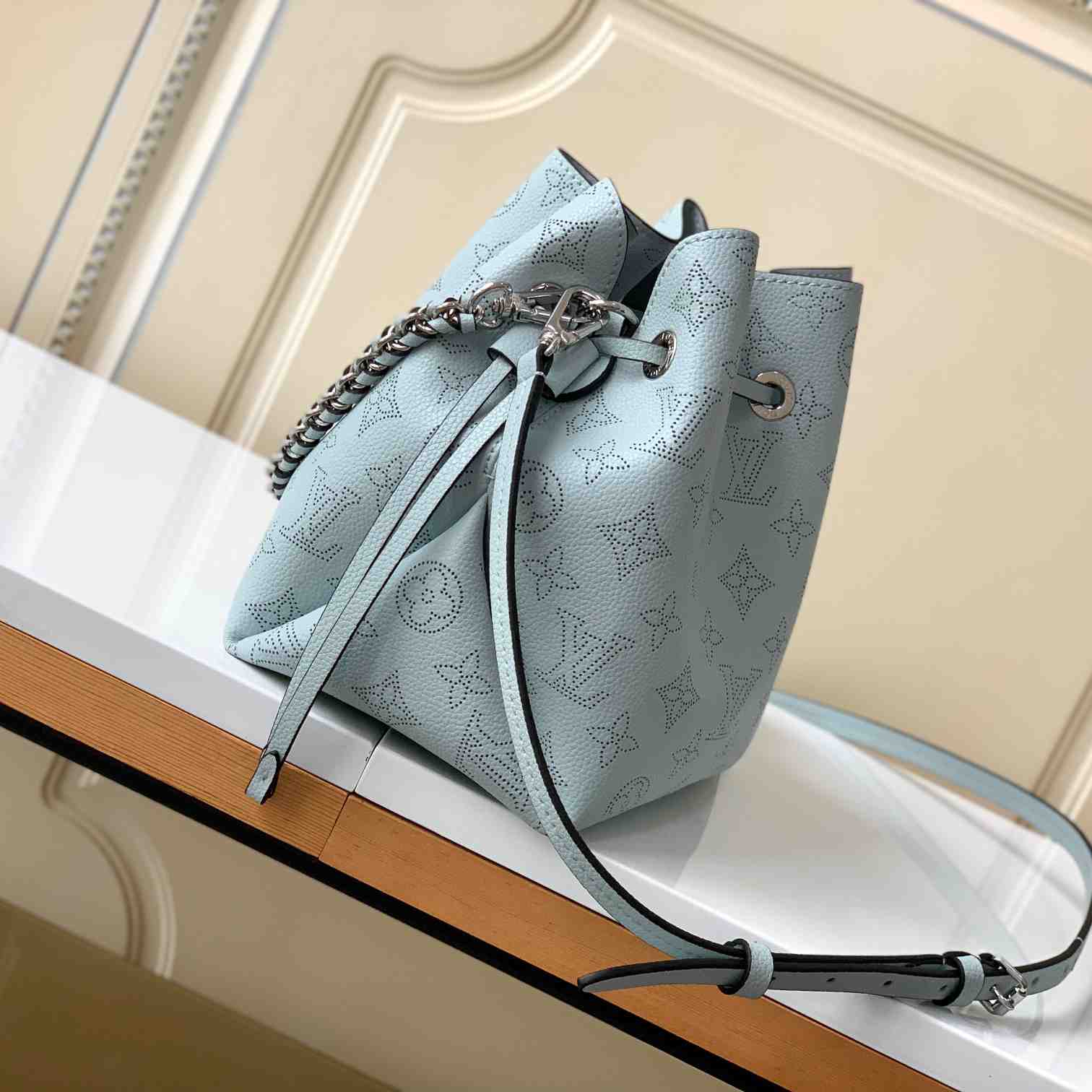 Louis Vuitton Bella Blue Denim Mahina  (19 x 22 x 14cm)    M22198 - PerfectKickZ