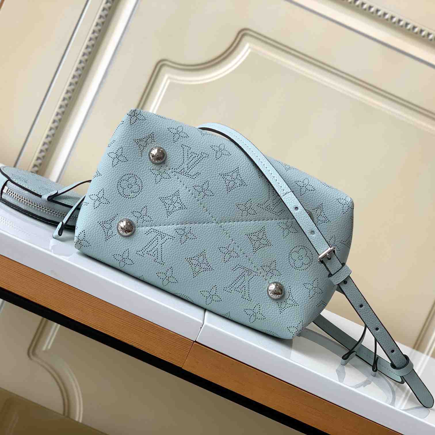 Louis Vuitton Bella Blue Denim Mahina  (19 x 22 x 14cm)    M22198 - PerfectKickZ