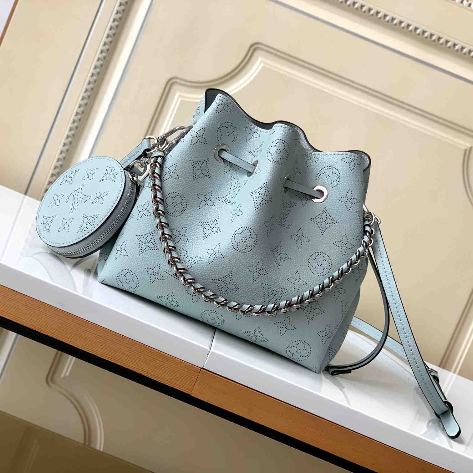 Louis Vuitton Bella Blue Denim Mahina  (19 x 22 x 14cm)    M22198 - PerfectKickZ