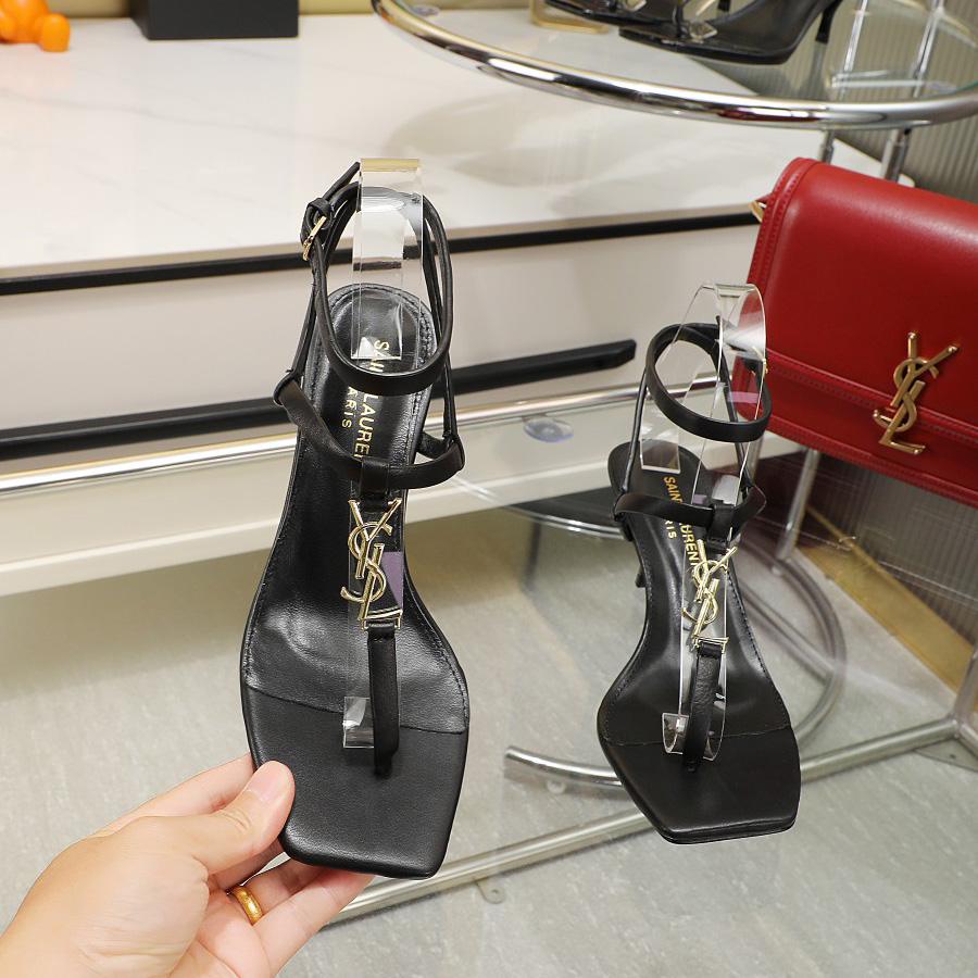 Saint Laurent Cassandra 65mm Leather Sandal    - PerfectKickZ