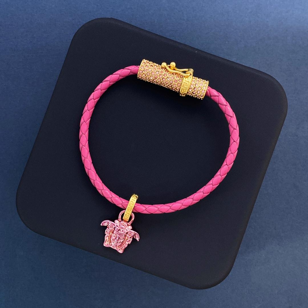 Versace Medusa Head Leather Bracelet - PerfectKickZ