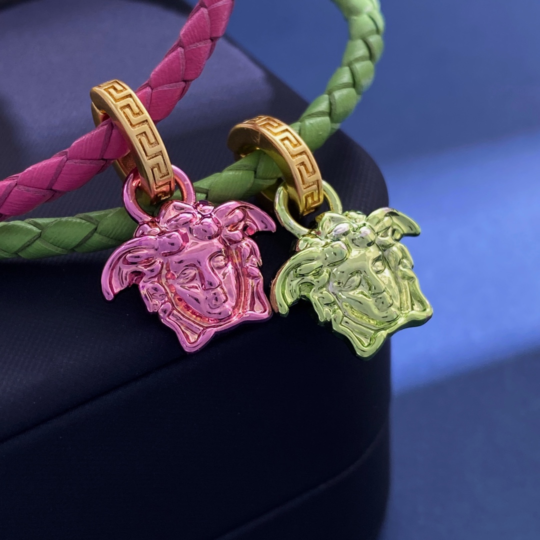 Versace Medusa Head Leather Bracelet - PerfectKickZ