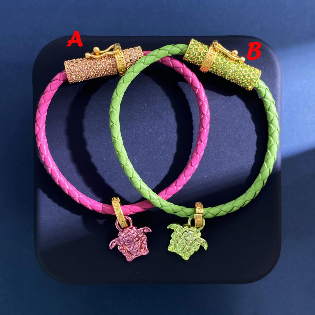 Versace Medusa Head Leather Bracelet - PerfectKickZ