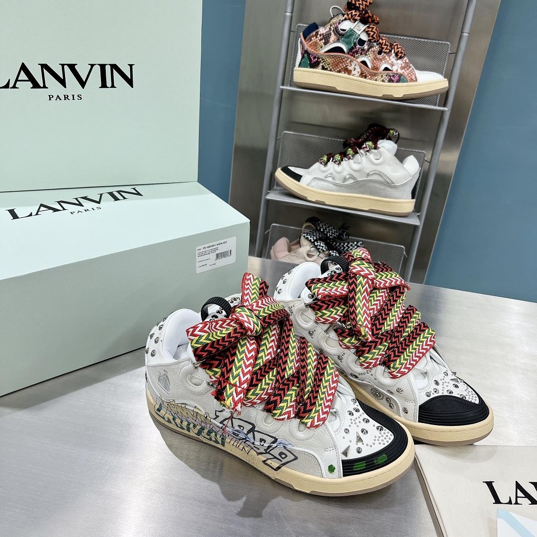 Lanvin Curb Lace Up Sneakers - PerfectKickZ