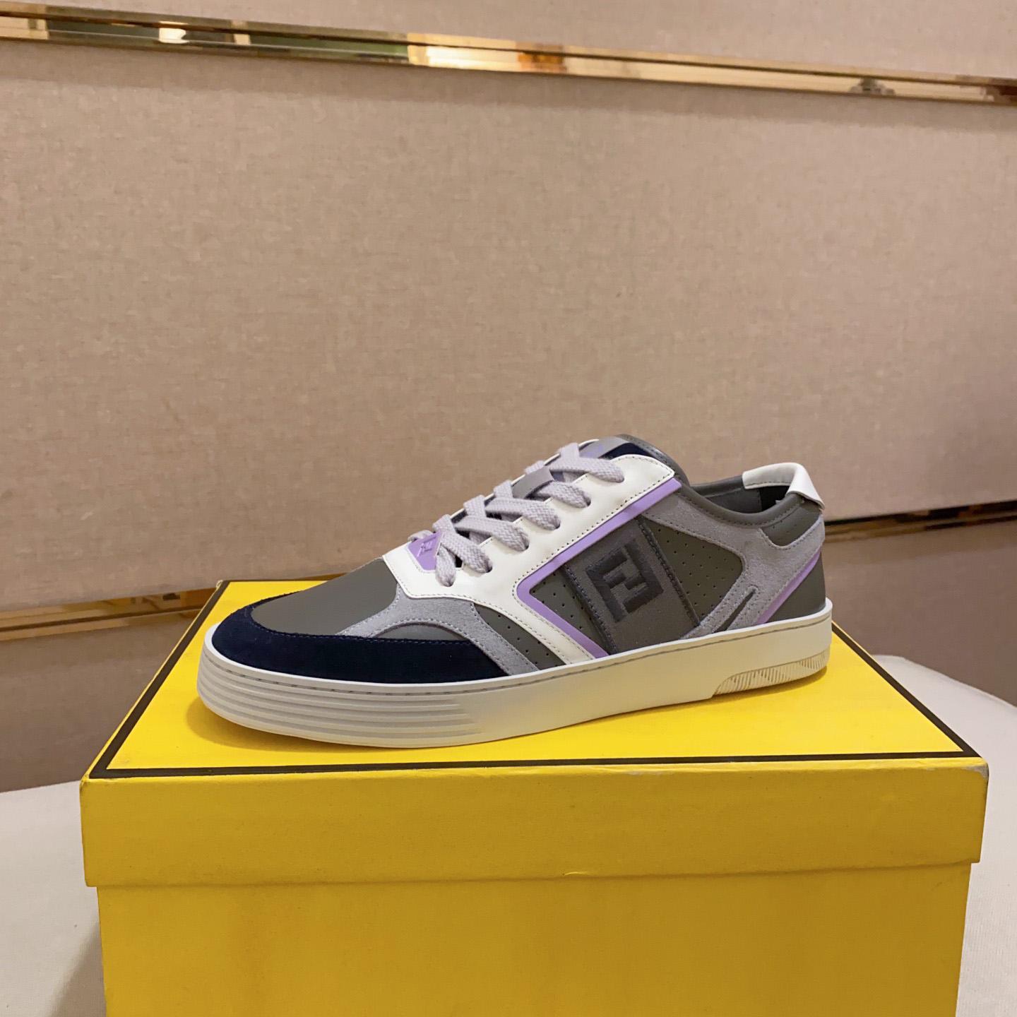 Fendi Step Gray Leather Low-tops Sneakers - PerfectKickZ