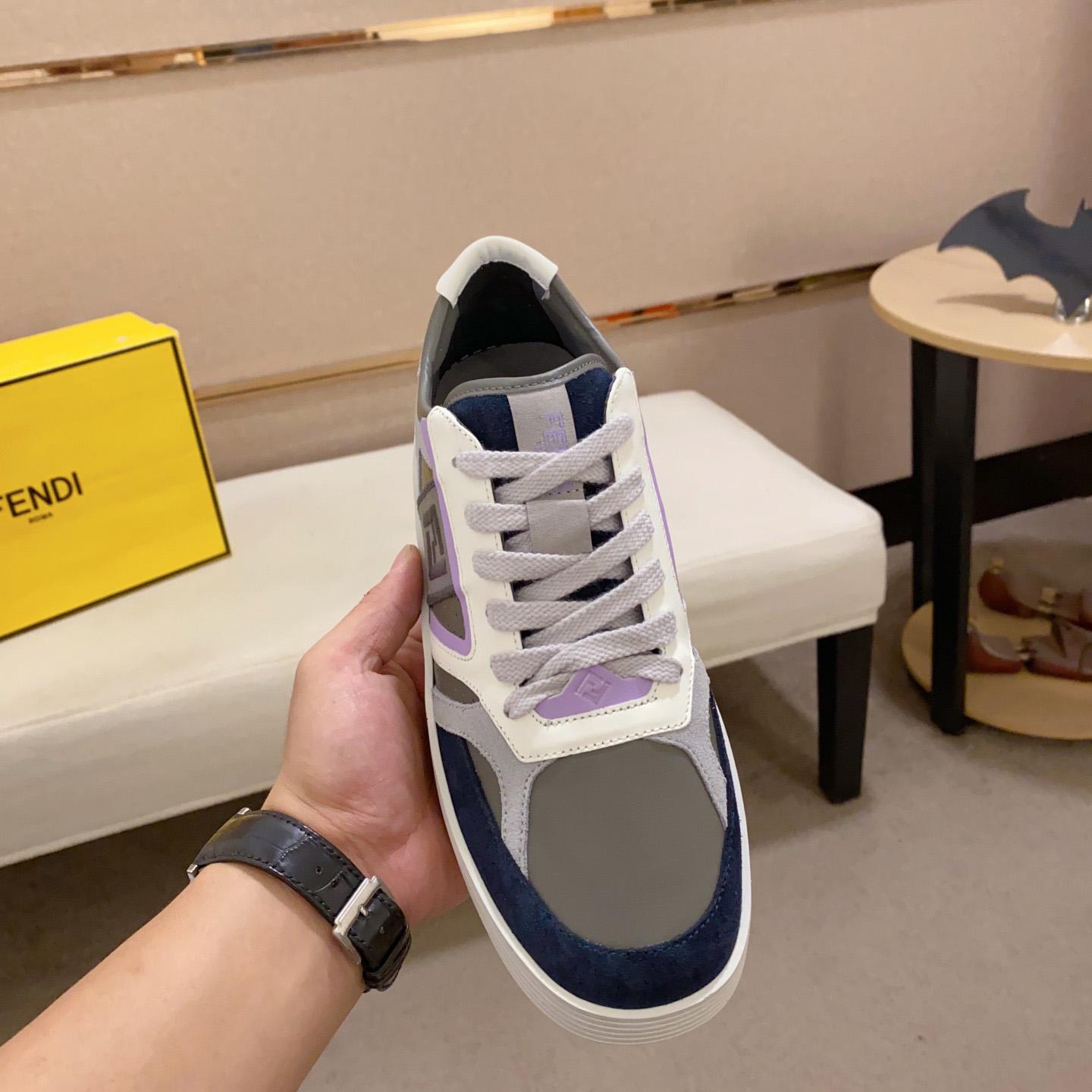 Fendi Step Gray Leather Low-tops Sneakers - PerfectKickZ