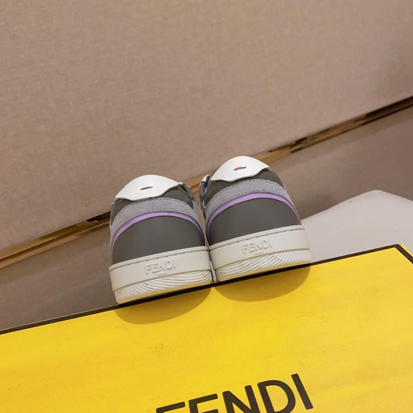 Fendi Step Gray Leather Low-tops Sneakers - PerfectKickZ