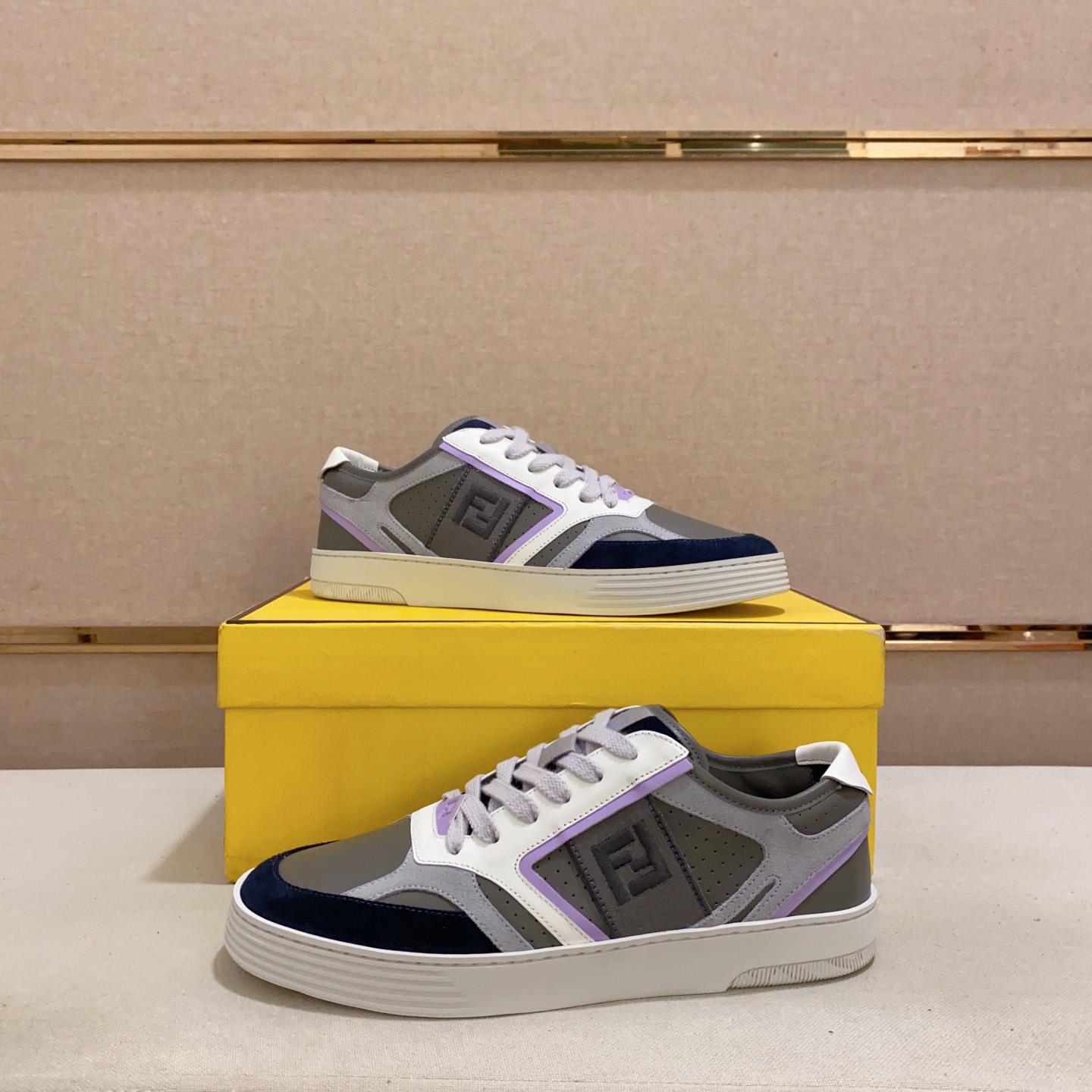 Fendi Step Gray Leather Low-tops Sneakers - PerfectKickZ