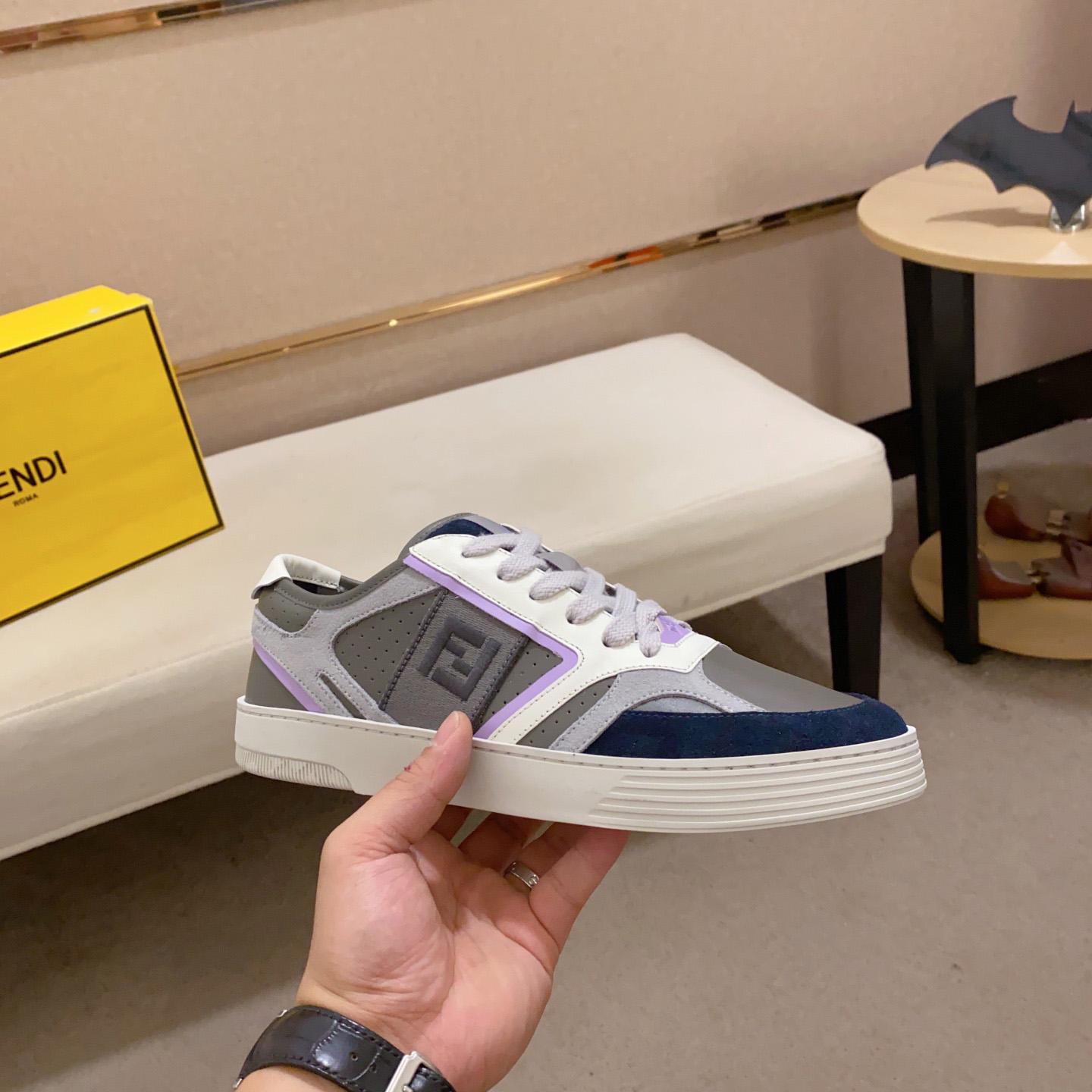Fendi Step Gray Leather Low-tops Sneakers - PerfectKickZ